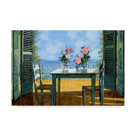 Guido Borelli 'Le Rose E Il Balcone' Canvas Art,16x24